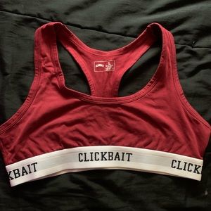 🆕CLICKBAIT Sports Bra Size L-Maroon